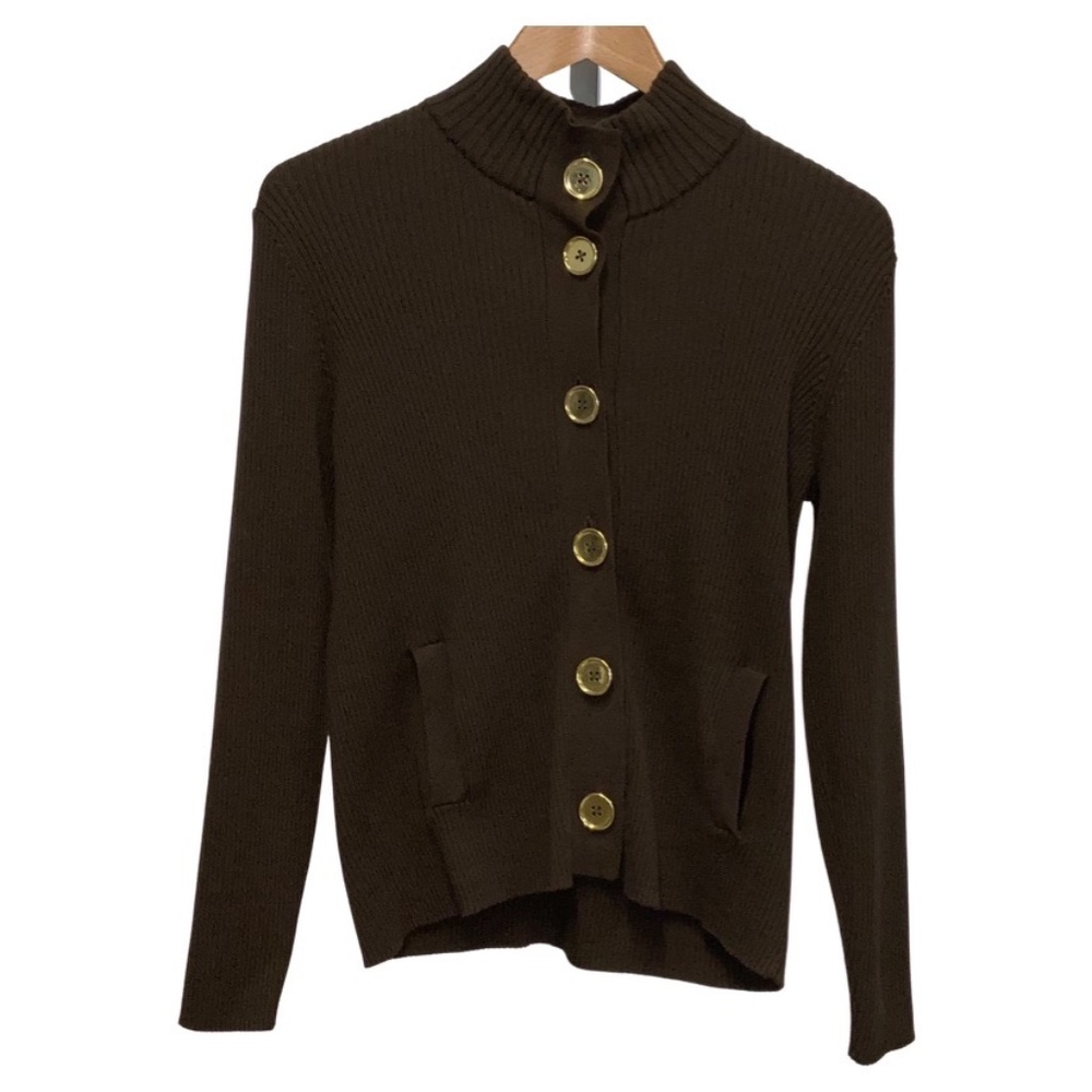 Charter Club Women’s Cardigan Sweater, Brown (Size Large)